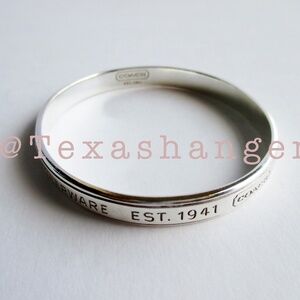 Coach Signature Sterling Silver Bangle Bracelet